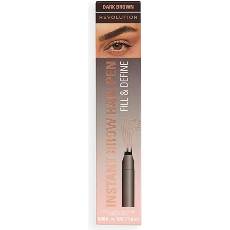 Revolution Instant Brow Hair Pen, Präzisions-Applikator für haarähnliche Striche, langanhaltender Augenbrauenstift in Dunklem Braun, tierversuchsfrei & vegan, 1,8 ml – Bild 5