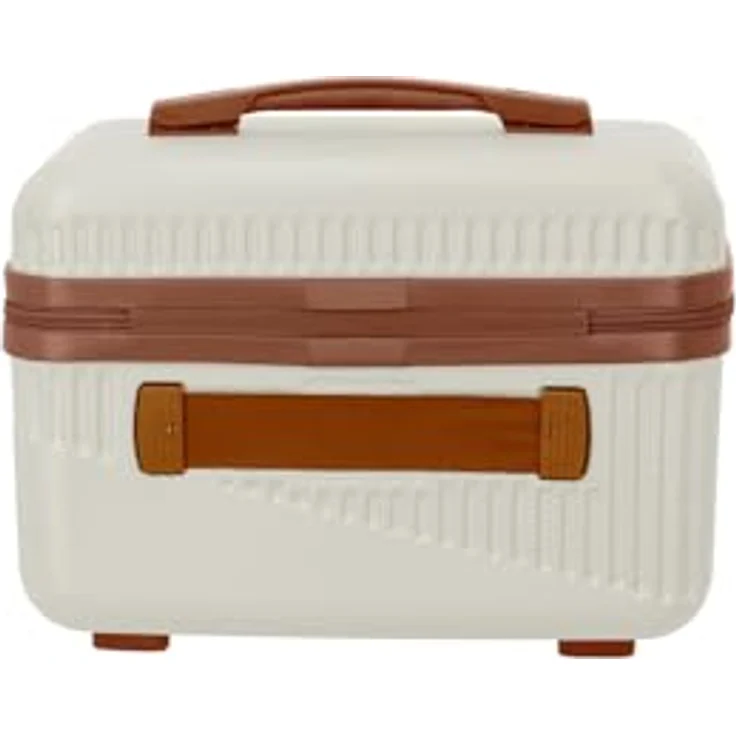 Travelite Beautycase Hartschale Handgepäck, Bali, ABS, Organizer- und Aufsteckfunktion, 36 cm, 17 Liter, Weiß/Cognac – Bild 4
