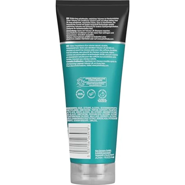 John Frieda Volume Lift Conditioner Spülung Nicht Beschwerend Für Feines Haar 250 ml – Bild 2