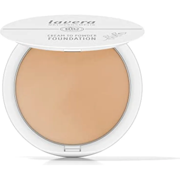 lavera Cream to Powder Foundation -Tanned 02- nude - Organic Almond Oil & Vitamin E - Vegan - Moisturizing - Intensive Coverage (1 X 10,5g)