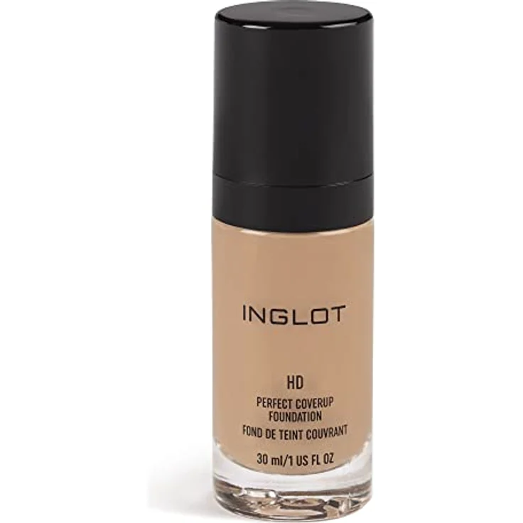 Inglot HD Perfect Coverup Foundation, hochdeckende Foundation mit HD Pigmenten, hypoallergen, 30 ml, mit weißem Trüffelextrakt – Bild 1
