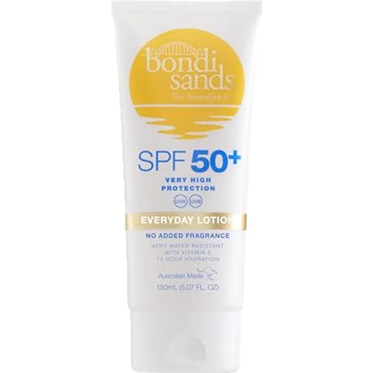 Bondi Sands SPF 50+ Everyday Body Lotion, 150 ml, sehr hoher UVA/UVB Schutz, parfumfrei, wasserfest, tierversuchsfrei