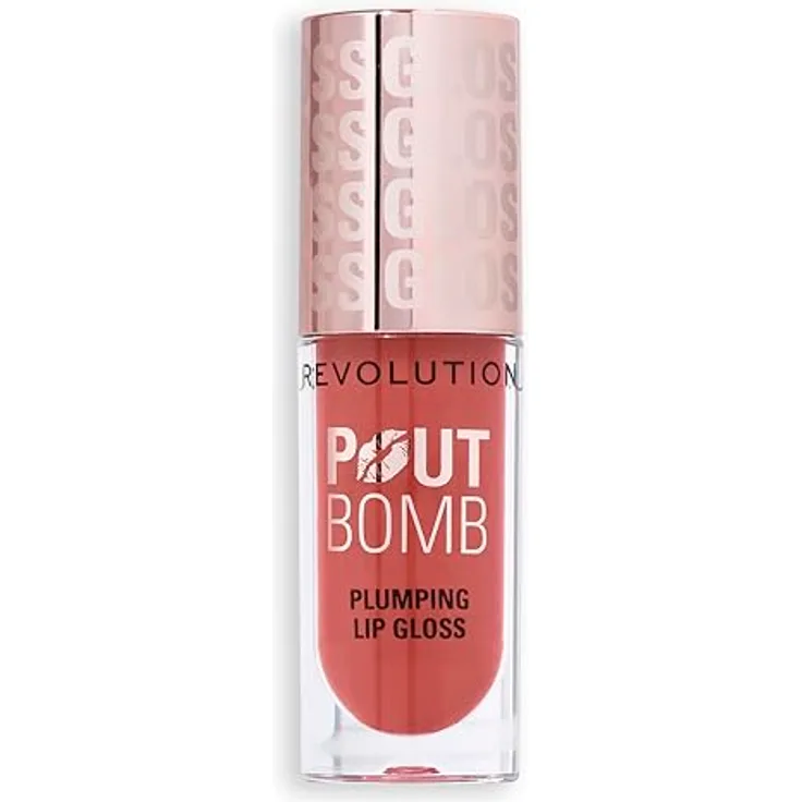 Revolution Pout Bomb Plumping Gloss Cherry Sheer Red, Lipgloss mit Vitamin E und voluminÖsem Effekt, 4,6 ml