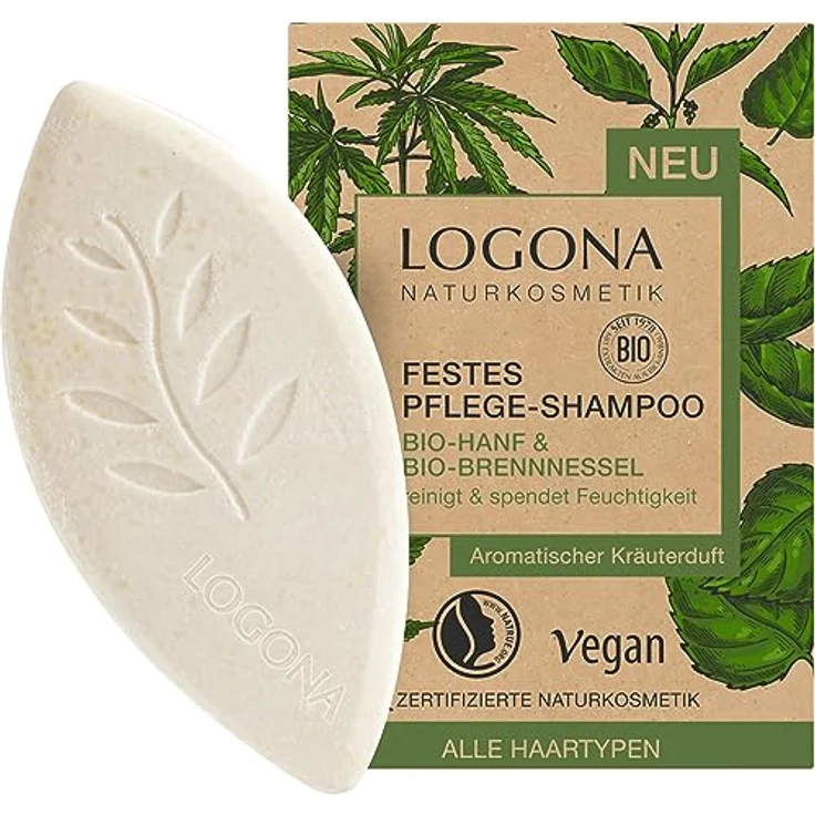 Logona Festes Pflege Shampoo Von Logona Naturkosmetik Bio-Hanf & Bio-Brennnessel 60 ml – Bild 2