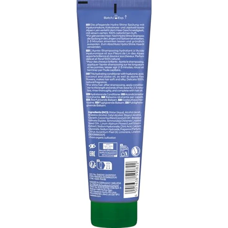 Weleda HydraShine, feuchtigkeitsspendender Conditioner 150 ml, nährt und pflegt das Haar, erleichtert das Kämmen, bewahrt brillanten Glanz – Bild 7