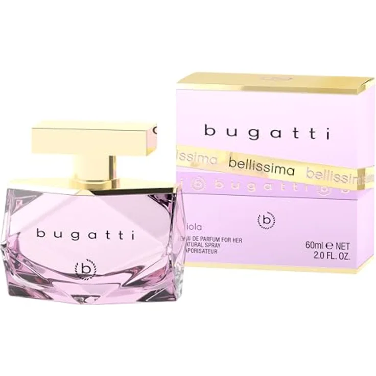 Bugatti Bellissima Viola, Damen Parfüm 60ml, sinnlich-elegantes Eau de Parfum mit Veilchen, Rose, Himbeere & Moschus, edler Flakon