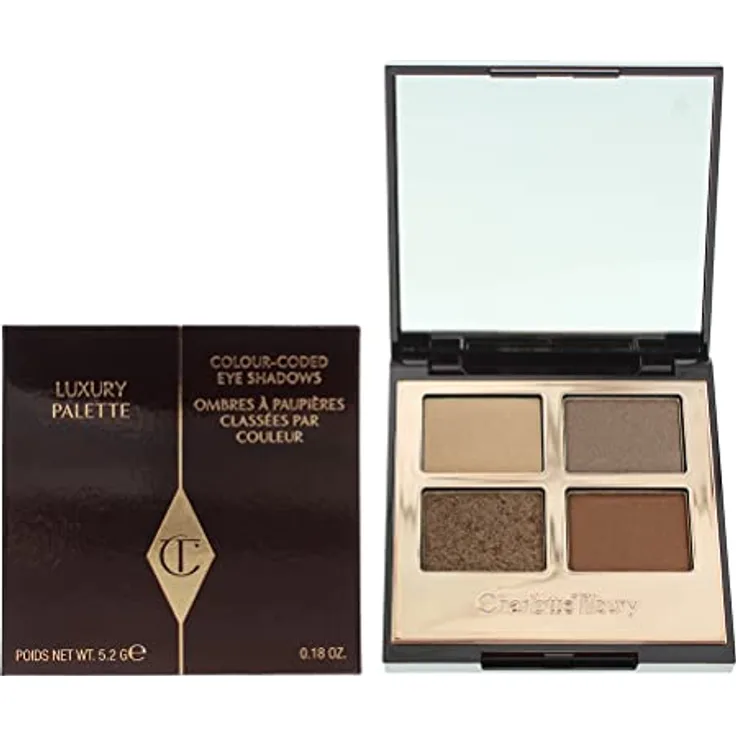 Charlotte Tilbury Luxury Palette, Lidschattenpalette Farbton The Golden Goddess, 5.2 g, mit schimmernd mattem Effekt für vielfältige Make-up-Looks