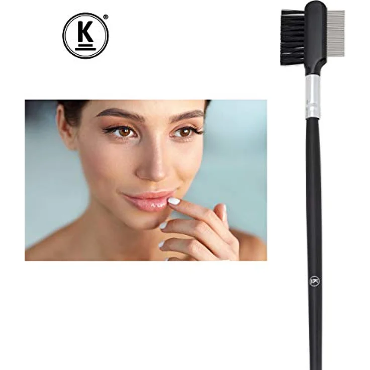K-Pro Augenbrauenbürste Wimpernkamm 2-in-1 Augenbrauen Wimpern Kamm Metall – Bild 5