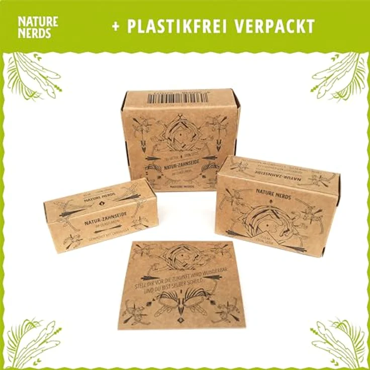 Nature Nerds – plastikfreie Natur Zahnseide im Glas-Flakon gewachst mit Candelilla – 6 Spulen = 180 m (180) – Bild 5