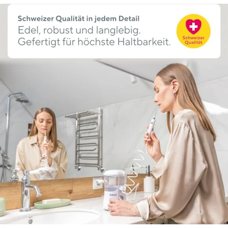 B.Well PRO-922, stationäre Munddusche mit 10 Betriebsarten, pulsierender Reinigung, 360-Grad-Düsendrehung, 600 ml Wassertank und 7 Düsen – Bild 6