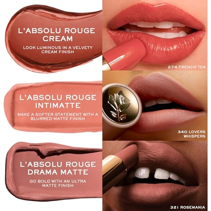 Lancôme L'Absolu Rouge Drama Matte Lippenstift 205 Nude Frisson, langanhaltend und feuchtigkeitsspendend, 3,6 g – Bild 8