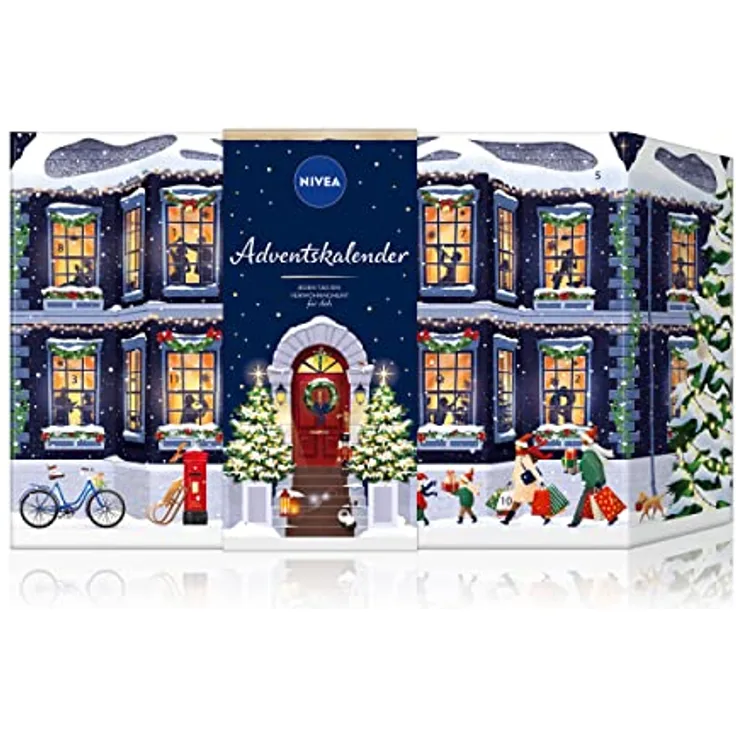 NIVEA Adventskalender 2023 mit 24 Türchen voller verwöhnender Überraschungen, Weihnachtskalender mit Pflegeprodukten & Accessoires, Pflegeset für die Adventszeit mit NIVEA und Labello Produkten