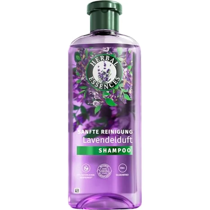 Herbal Essences Sanfte Reinigung Shampoo mit Lavendelduft 350ml - Vegan, silikonfrei, beruhigt Frizz und entspannt mit natürlichen Lavendelessenzen