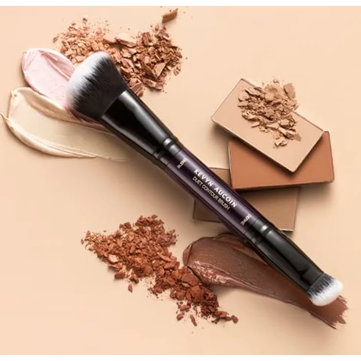 Kevyn Aucoin Women's The Duet Contour Pinsel, 1 Stück - Doppelendiges Design, präzise Platzierung und Mischfunktion, aus weichem Kunsthaar – Bild 3