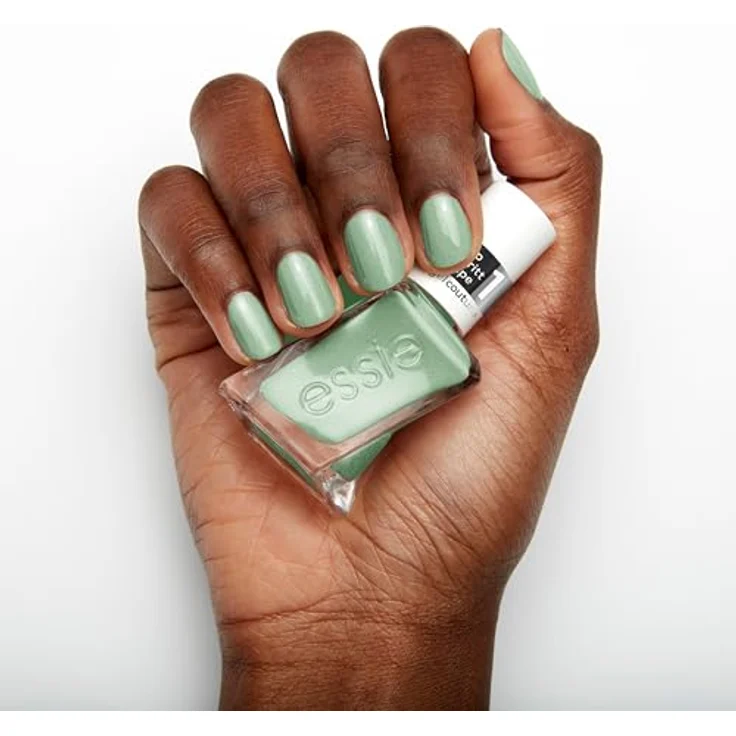 essie langanhaltender Nagellack mit glänzendem Finish, Maniküre ohne UV-Licht, Gel Couture, Farbe: Nr. bling it 551, Grün, 1 x 13,5 ml – Bild 5