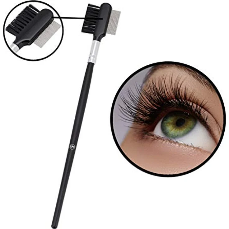 K-Pro Augenbrauenbürste Wimpernkamm 2-in-1 Augenbrauen Wimpern Kamm Metall – Bild 2