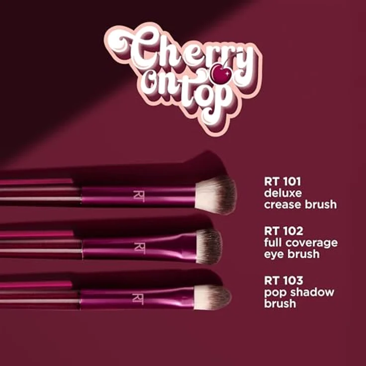 Real Techniques Cherry On Top MesmerEyes Augen-Make-up-Pinselset, Profi Pinsel Set für Damen, 3 St. – Bild 3