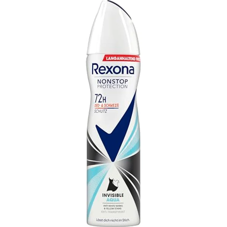 Rexona Nonstop Protection Deospray Anti-Transpirant Invisible Aqua, 150 ml, 72 Stunden Schutz, ohne Alkohol, schweißresistent, schützend vor Rückständen – Bild 1