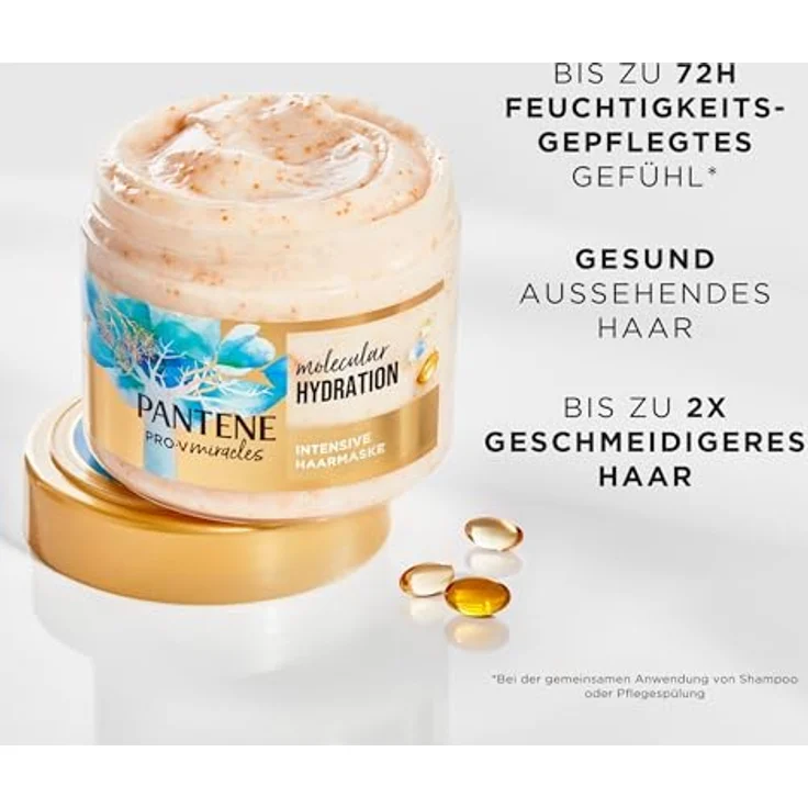 Pantene Pro-V Deep Hydration Haarmaske mit Biotin, 300ml – Intensive Pflege für trockenes Haar, 100% weicheres Haar nach 1 Anwendung, für täglichen Gebrauch geeignet – Bild 4