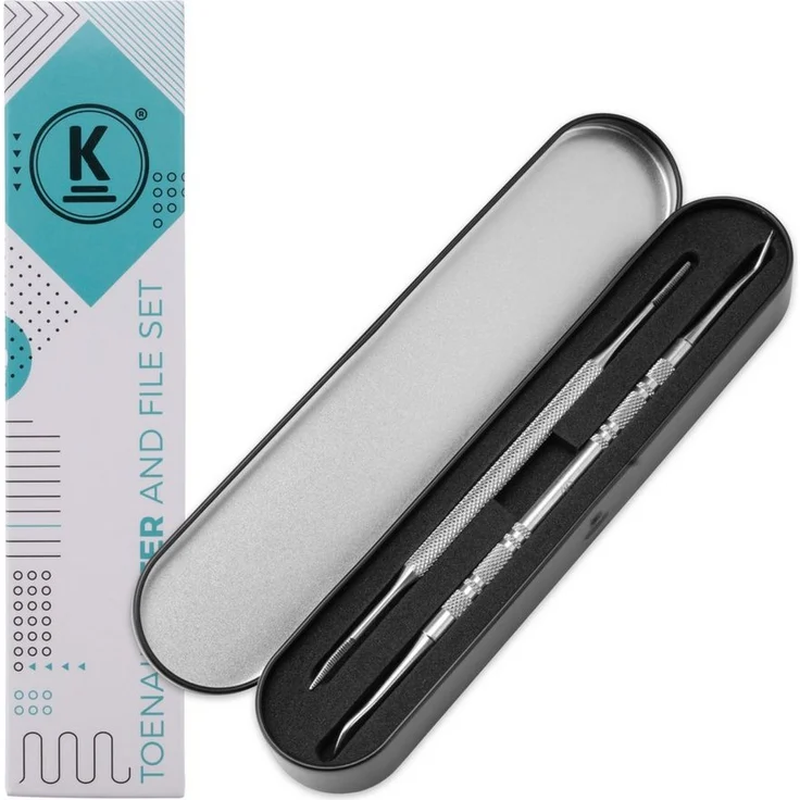 K-Pro Mineral-Nagelfeile Nagelheber & Feile für eingewachsene Zehennägel Eckenheber Nagelfeile, robust & langlebig, chirurgischer Edelstahl