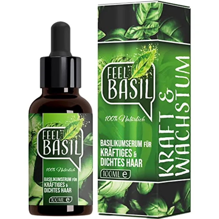 ADEMA NATURAL® Feel Basil Haarwachstum Serum - Haarwurzeln stärken, dichtes Haar - Hair Growth VEGAN Oil 100 ML