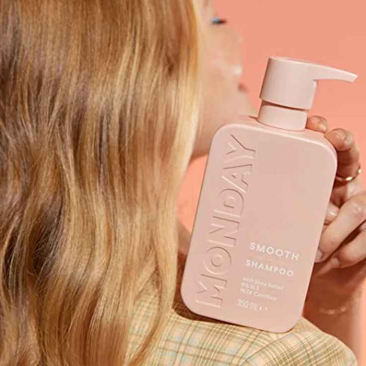 MONDAY Haircare Shampoo Smooth Antifrizz 350ml, mit Sheabutter, PETA-zertifiziert, sulfatfreie Tenside – Bild 3