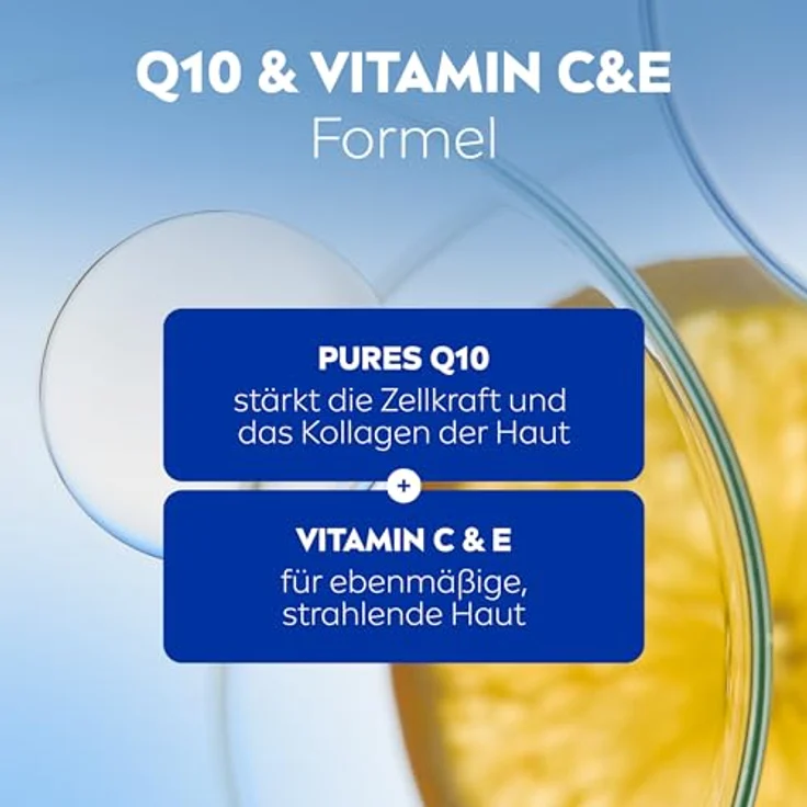 NIVEA Q10 Anti-Falten ENERGY Vitamin C Augenpflege, Augencreme mit purem Q10, Vitamin C und E, straffende Feuchtigkeitscreme für die empfindliche Augenpartie (15 ml) – Bild 3