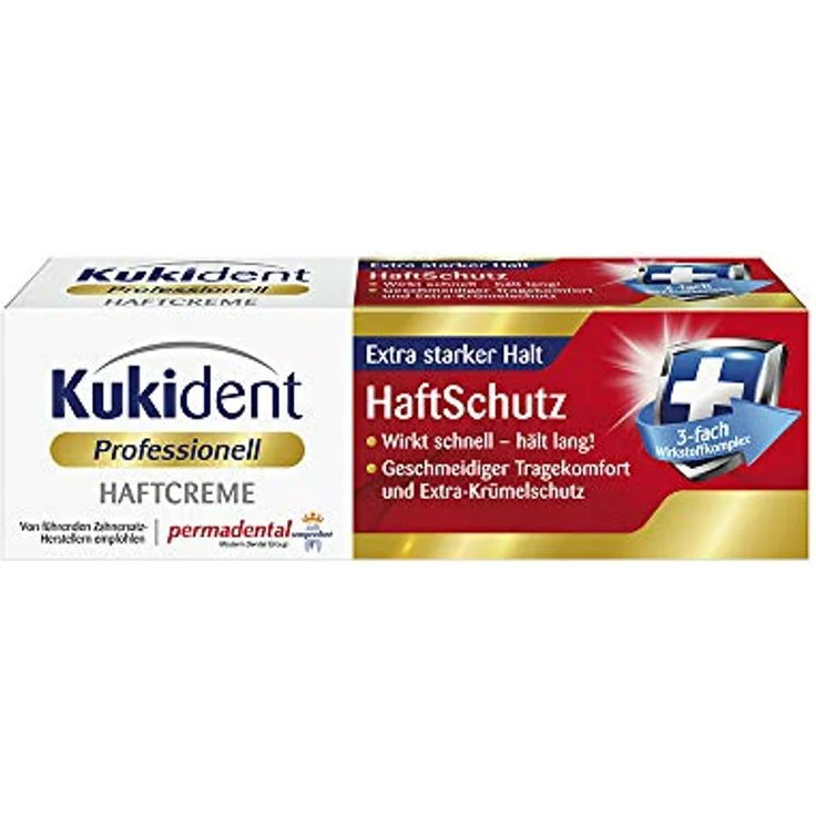 Kukident Haftcreme Haftschutz 40 g Haftcreme, beugt Zahnfleischreizungen vor, Schutz vor Speiseresten – Bild 3