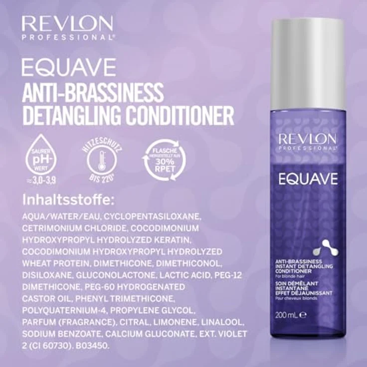 Revlon Professional Equave Anti-Brassiness professioneller, entwirrender Zwei-Phasen Conditioner für blondes, weißes und blondiertes Haar, 200ml – Bild 5