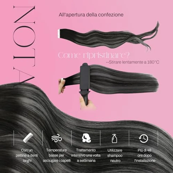 Moresoo Tape in Extensions, Schwarz Ombre Silber, 100% Remy Echthaar, 20 Stück, 50 Gramm, 55 cm, unsichtbar Skin Weft, Haarverlängerung – Bild 5
