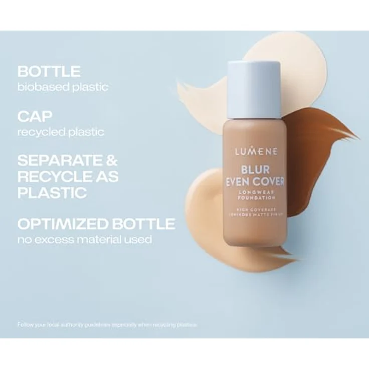 Lumene Blur Even Cover Foundation, hochdeckende Foundation mit Niacinamid und mattierendem Finish, 30 ml – Bild 4