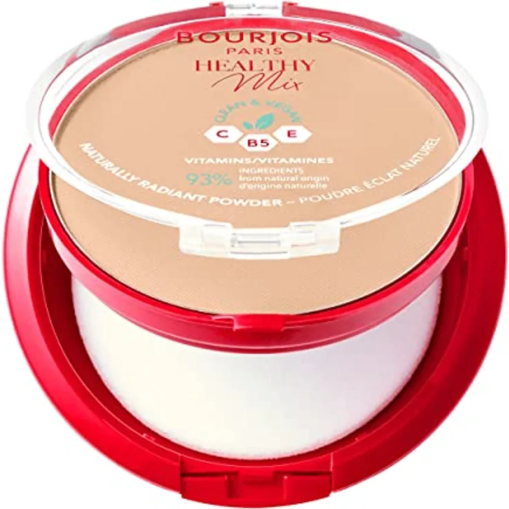 Bourjois Healthy Mix Puder 10 g, Farbe 04 Golden Beige, leichter teintverstärkender Puder