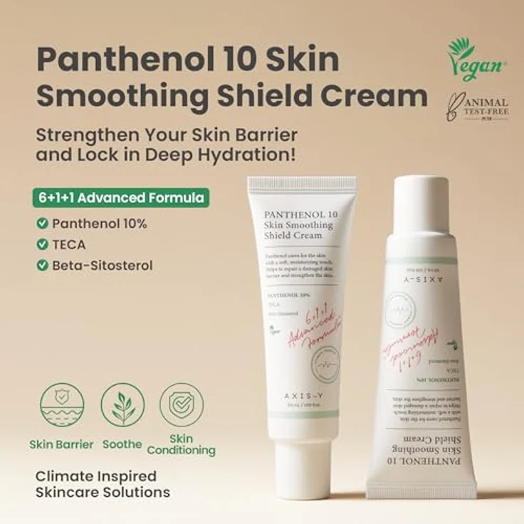 AXIS-Y 6+1+1 Advanced Formula Panthenol 10 Skin Smoothing Shield Cream, leichte feuchtigkeitsspendende Gesichtscreme zur Regeneration der Hautbarriere, 50 ml – Bild 5