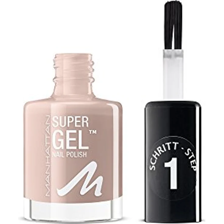 Manhattan Super Gel Nagellack – Gel Maniküre Effekt ganz ohne UV Licht – Taupefarbener Nail Polish mit bis zu 14 Tagen Halt – Farbe Time For Taupe 175 – 1 x 12ml – Bild 1