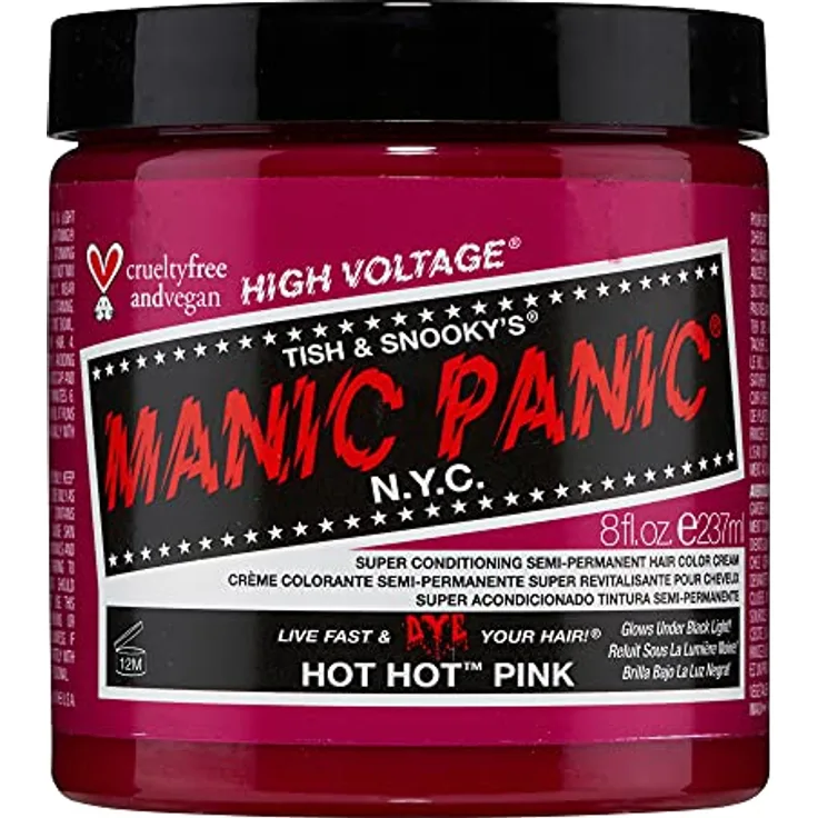 MANIC PANIC Hot Hot Pink Haarfarbe Classic Line, 237 ml - hochintensive semipermanente Färbung