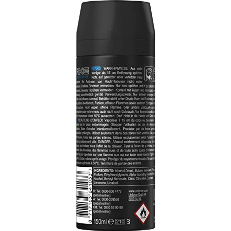 Axe Anarchy Bodyspray & Deospray Herren 3er Pack ohne Aluminiumsalze 48h unwiderstehliche Frische (3 x 150 ml) – Bild 3