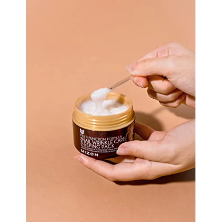 MIZON SNAIL WRINKLE CARE SLEEPING PACK (80g) Koreanische Hautpflege - Leave-in-Nachtmaske - Nachtpflege für hydratisierte, jugendliche Haut – Bild 2