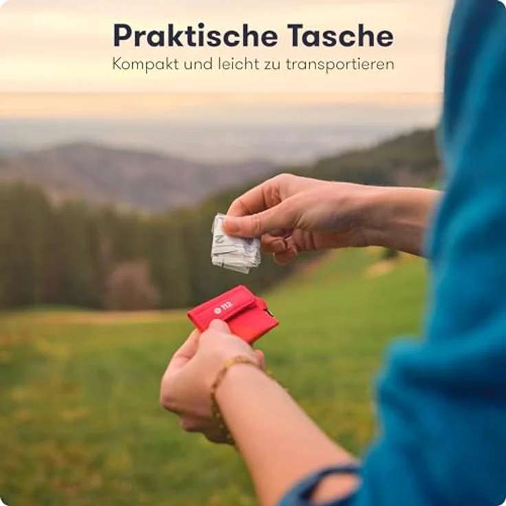 Purahelp Erste-Hilfe-Set Beatmungstuch 12er Set, Hygienischer Mund-zu-Mund Beatmungsschutz mit praktischer Tasche und Schlüsselanhänger – Bild 3