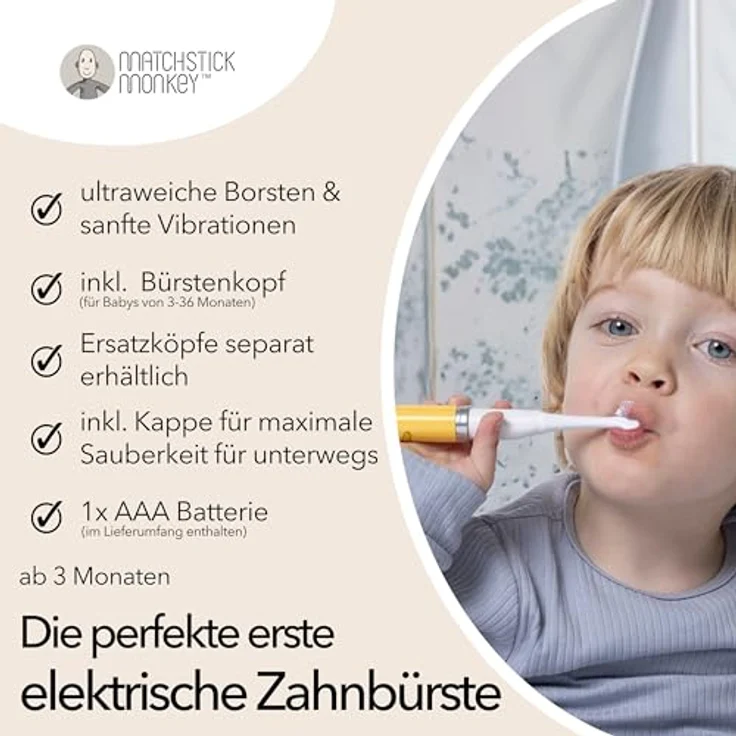 Matchstick Monkey Baby Elektrische Schallzahnbürste - ultraweiche Borsten - 3-36 Monate: Ludo Löwe – Bild 4