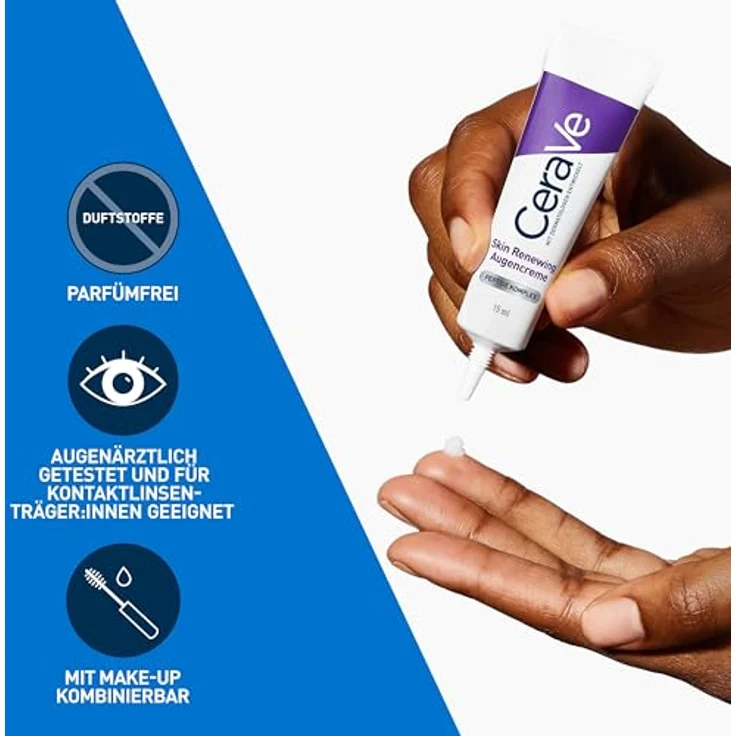 CeraVe Skin Renewing Augencreme, feuchtigkeitsspendende Augenpflege mit beruhigenden Inhaltsstoffen – Bild 2