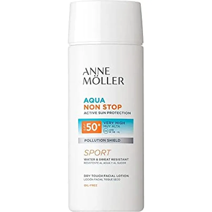 Anne Möller NON STOP aqua Sonnencreme, Gesichtslotion Dry Touch SPF50+, 75 ml, nicht fettend, für matten Teint
