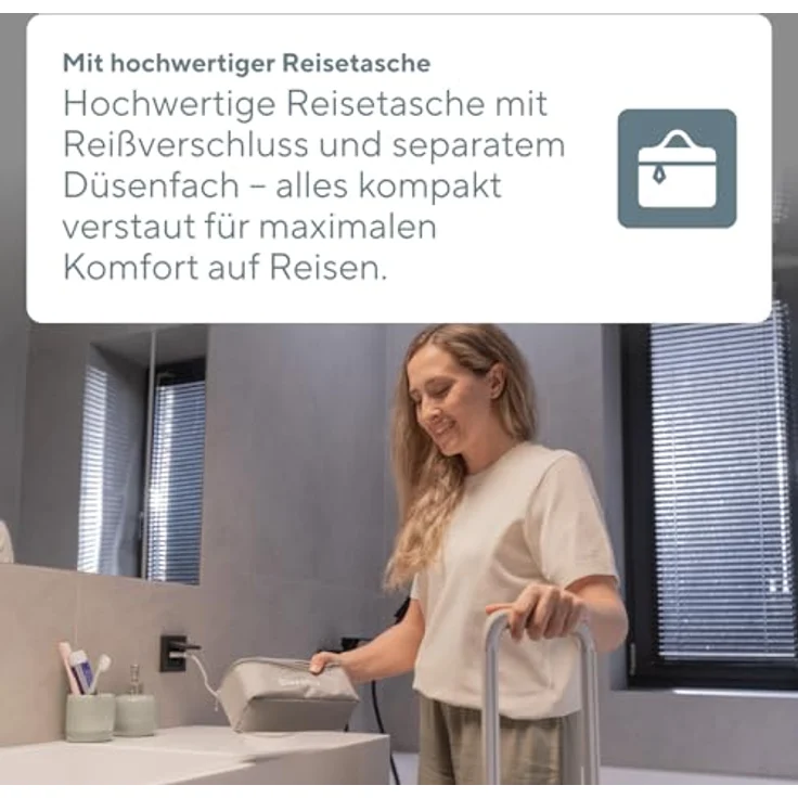 B.Well TH-912, Munddusche mit 3 Betriebsmodi, kabellos, 720 kPa, inklusive 5 Düsen und Wandhalterung – Bild 6