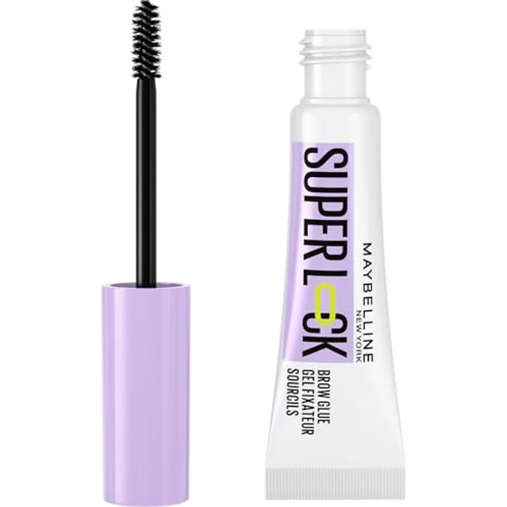 Maybelline New York Augenbrauengel, Für definierte Augenbrauen, Starker Halt ohne abzublättern oder zu kleben, Integriertes Styling-Bürstchen, Super Lock Brow Glue, Transparent, 8 g – Bild 1