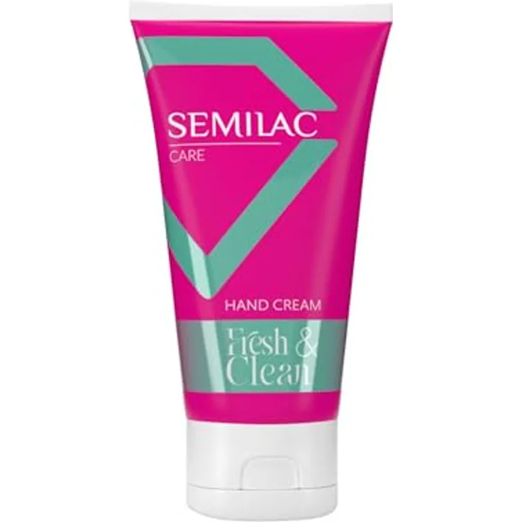 Semilac Care Fresh & Clean Hand Cream, 75 ml, feuchtigkeitsspendend mit Apfel- & Jasmin-Duft, 96% natürliche Inhaltsstoffe