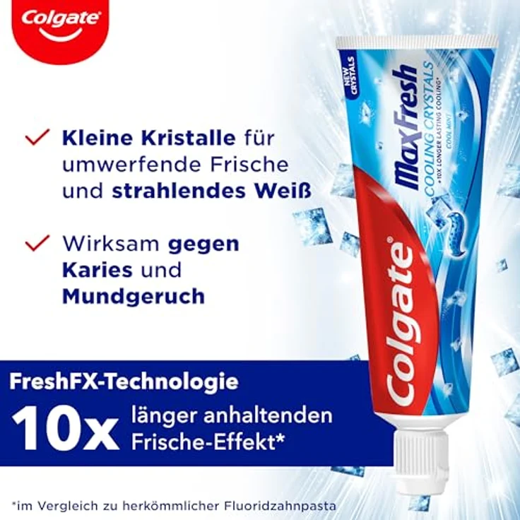Colgate Max Fresh Cooling Crystals Zahnpasta, 12er Pack (12 x 75 ml) – Bild 5
