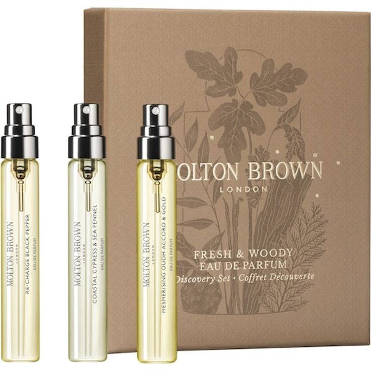 Molton Brown Woody & Aromatic Eau de Parfum Discovery Set, Unisex Duftsets mit 3 x 7,5 ml, parfumfreie Formel, hergestellt in England