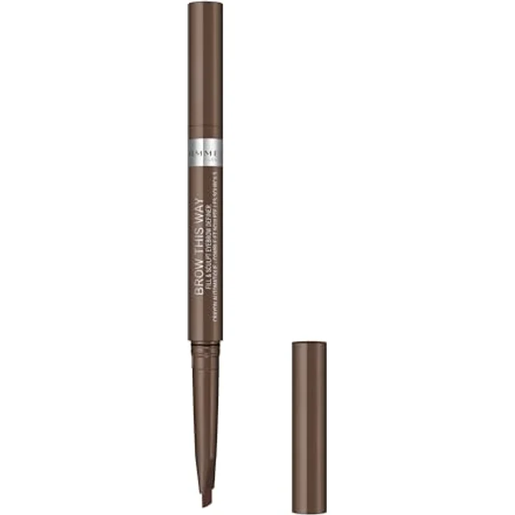 Rimmel Brow This Way Augenbrauenstift, 2 in 1 Bürste, Farbton 002 Medium Brown, 0.25 g, vegan mit Langzeiteffekt – Bild 3