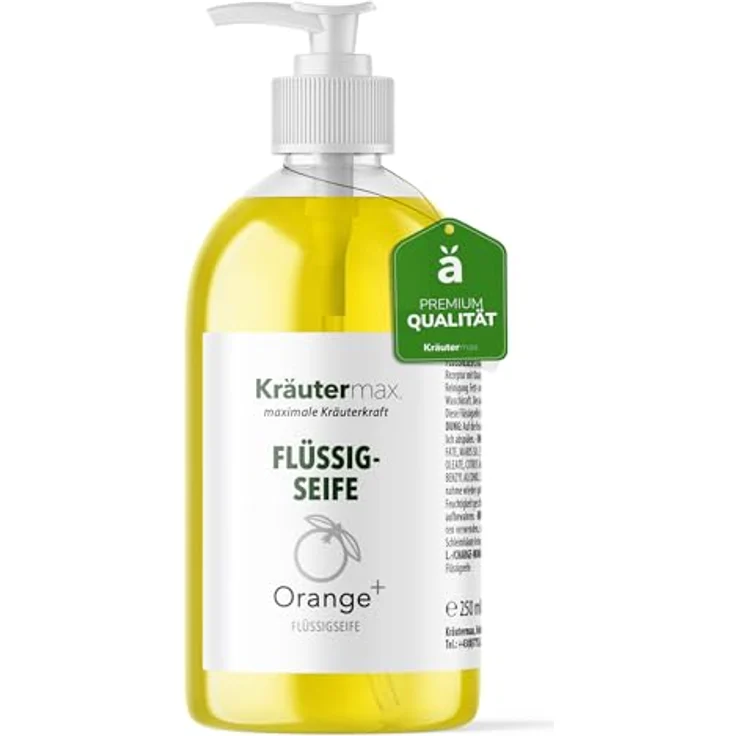 Orange Flüssigseife Seife mit Orangenöl Naturrein für die Haut Kosmetik 1 x 250 ml – Bild 1
