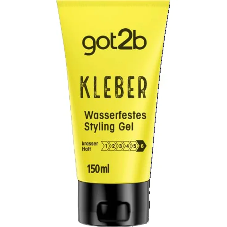 got2b Kleber Haar Gel Halt 6 (150 ml), wasser- und schweißfestes Styling Gel für krassen Halt, hart wie Beton bis zur nächsten Haarwäsche, für vertikale und Sleek Looks