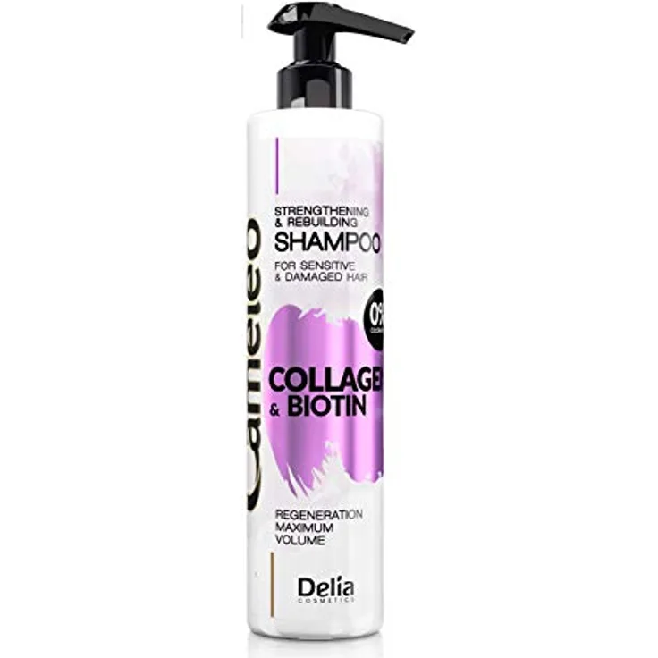 Cameleo Kollagen & Biotin stärkendes und aufbauendes Haarshampoo für empfindliches & geschädigtes Haar, 250 ml